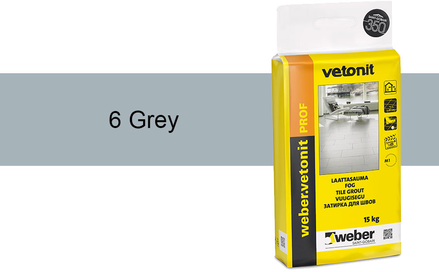 Затирка для швов weber.vetonit Prof 6 Grey 15 кг