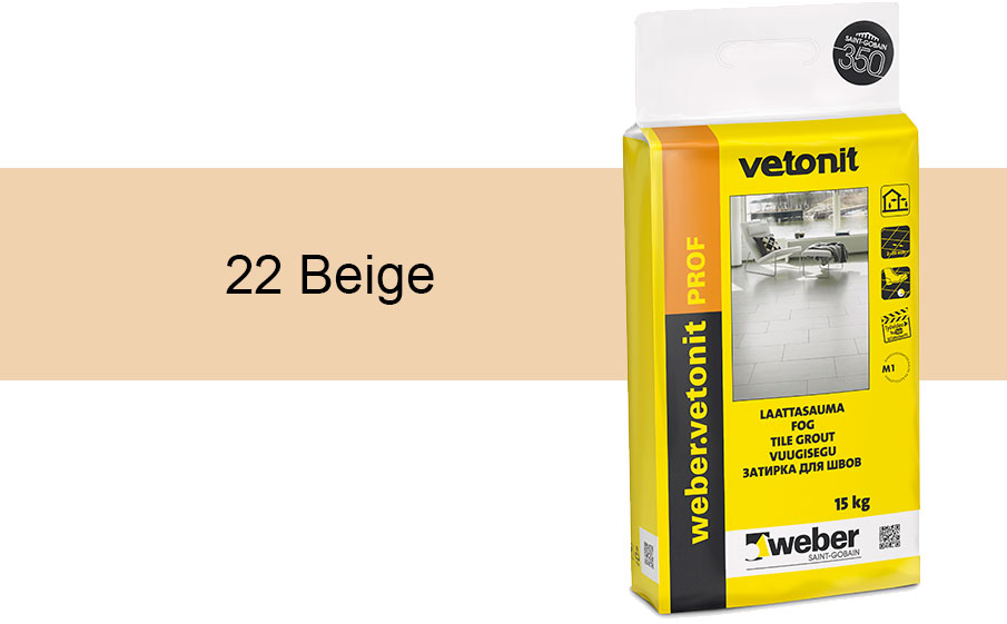 Затирка для швов weber.vetonit Prof 22 Beige 15 кг