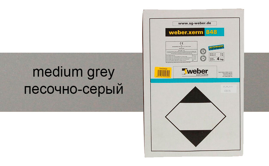 Затирка для швов weber.xerm 848 medium grey, 4 кг