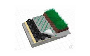 Мембрана DELTA-FLORAXX Top c геотекстилем, для зеленых крыш, 2*10 м