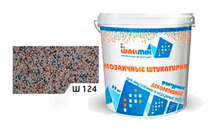 Цветная мозаичная штукатурка WallMix Ш124 Velour 0,4-0,8 мм, 20 кг