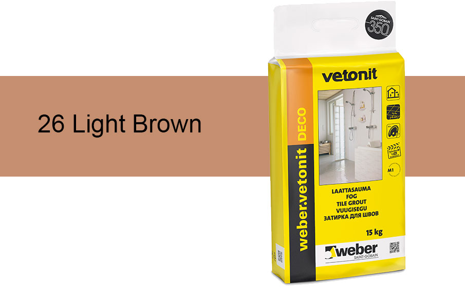 Затирка для швов weber.vetonit Deco 26 Light brown, 15 кг