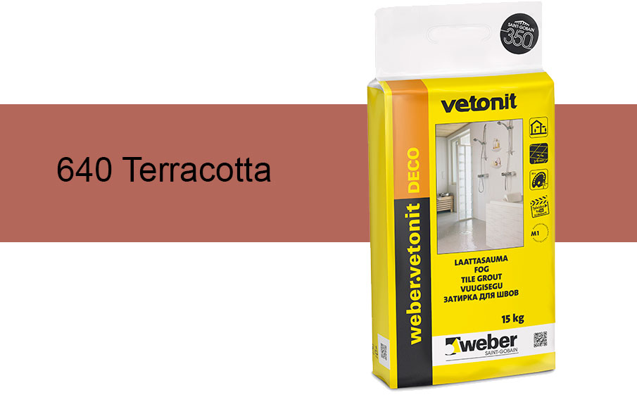 Затирка для швов weber.vetonit Deco 640 Terracotta, 15 кг