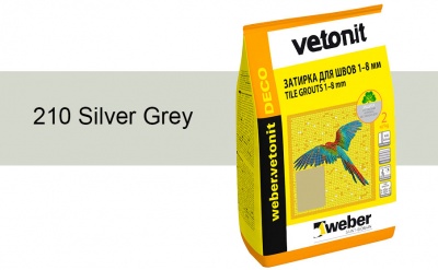 Затирка для швов weber.vetonit Deco 210 Silv grey, 2 кг