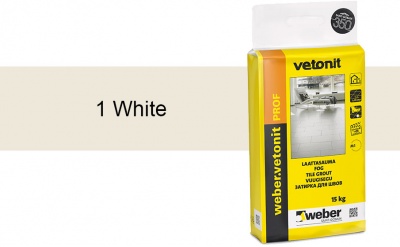 Затирка для швов Weber.Vetonit Prof 1 White 15 кг