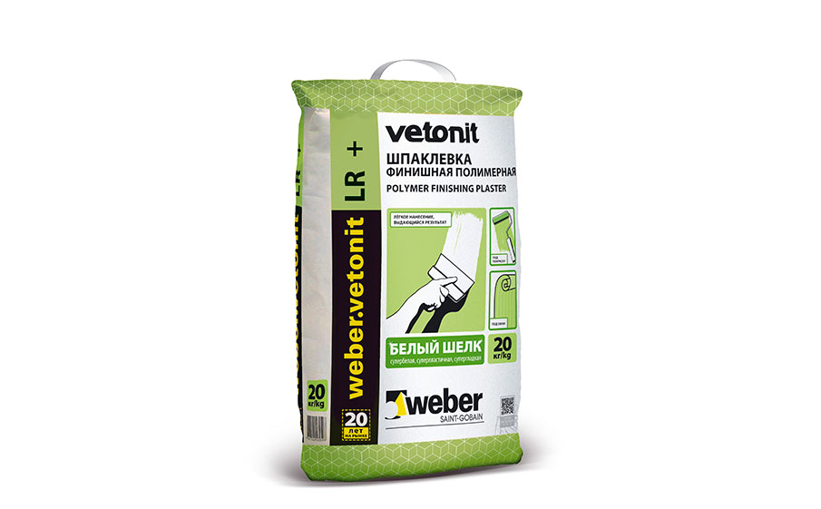 Шпаклевка финишная weber.vetonit LR+, белая, 20 кг
