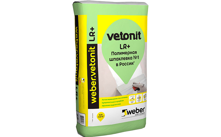 Шпаклевка финишная weber.vetonit LR+, белая, 25 кг