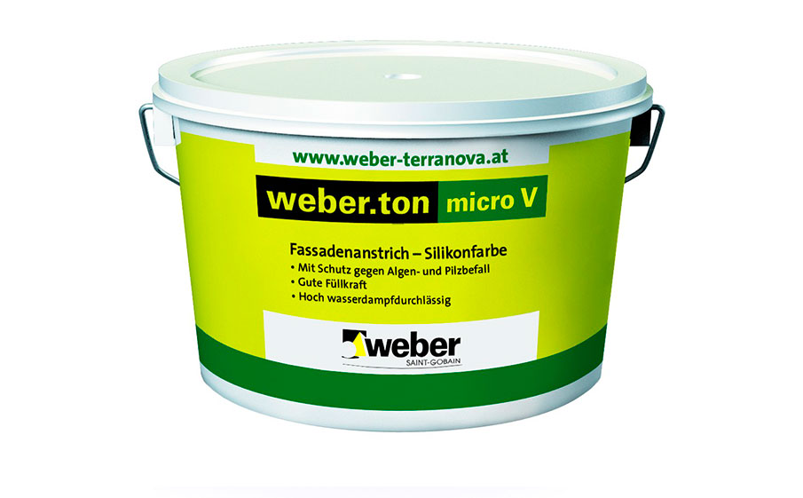 Фасадная силиконовая краска weber.ton micro V, 25 кг
