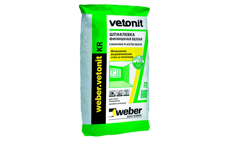 Шпаклевка финишная weber.vetonit KR, белый, 25кг