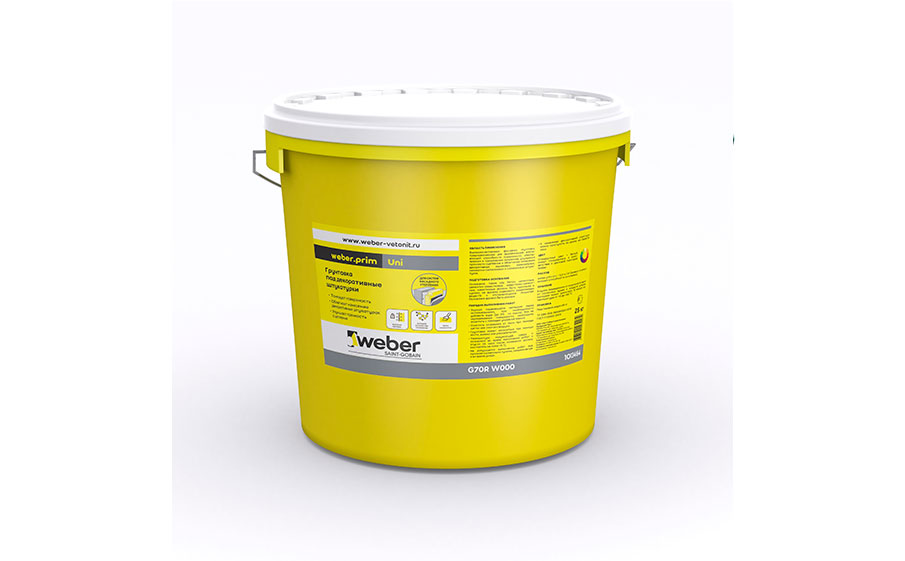 Грунтовка под декоративную штукатурку weber.prim Uni, 25 кг