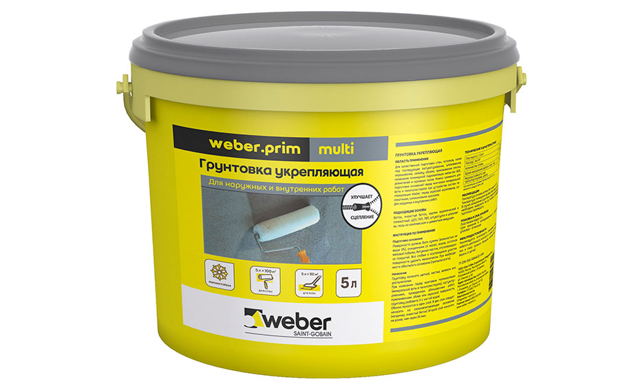 Грунтовка универсальная weber.prim multi, 5 л