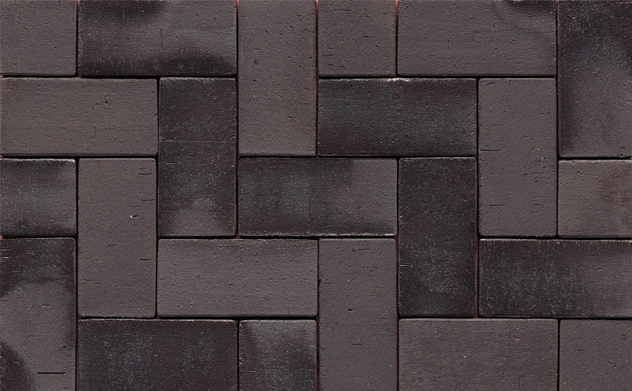 Тротуарная клинкерная брусчатка Muhr №15 Schwarz-bunt edelglanz, 240*118*52 мм