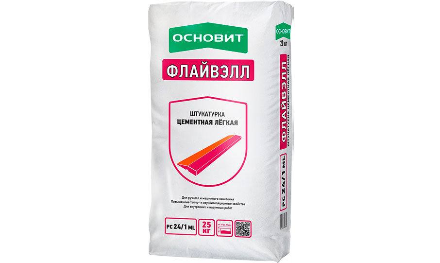 Цементная штукатурка ОСНОВИТ ФЛАЙВЭЛЛ РС24/1 ML ( ранее серия Т-24/1 ML), 25 кг