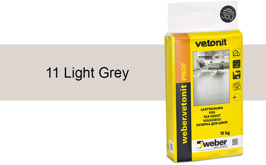 Затирка для швов weber.vetonit Prof 11 Light grey 15 кг
