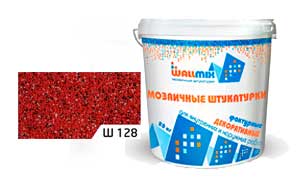 Цветная мозаичная штукатурка WallMix Ш128 Velour 0,4-0,8 мм, 20 кг