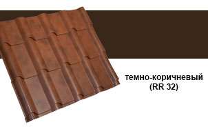 Металлочерепица Grand Line Kamea Velur 20 RR 32 темно-коричневый