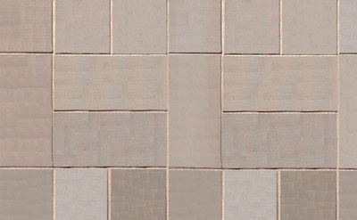 Тротуарная клинкерная брусчатка Roben Schwabing creme-weiB gefast, 200x100x40 мм