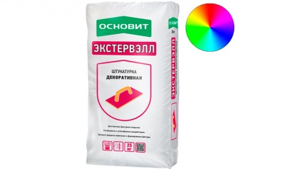Штукатурка декоративная ОСНОВИТ ЭКСТЕРВЭЛЛ OS-1.5 WK "короед", 25 кг