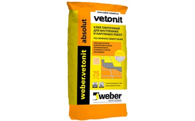 Плиточный цементный клей усиленный weber.vetonit absolut, 25 кг