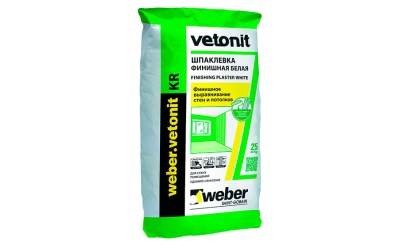 Шпаклевка финишная weber.vetonit KR, белый, 25кг